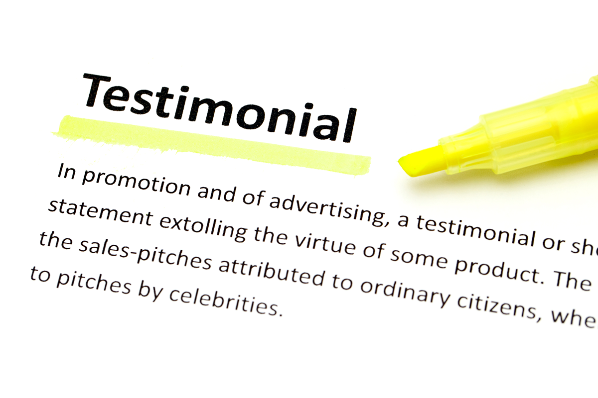 The definition of Testimonial