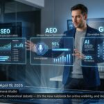 Man discussing SEO, AEO, and GEO