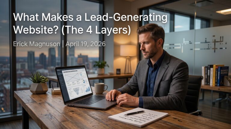 Man working on lead generation website